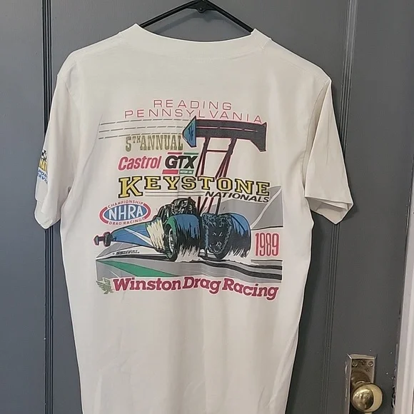 Vintage 1989 NHRA Winston Drag-Racing Shirt M  20th Annual Summernationals Engli - Picture 13 of 16
